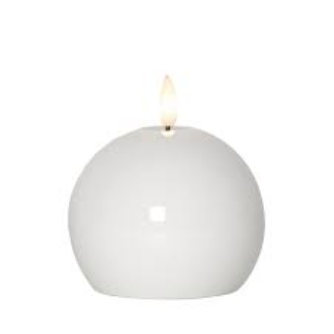 HOME LIGHTS GLITTER BALL CANDLES WHITE HL1824